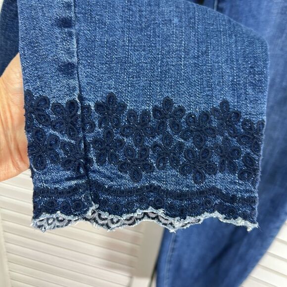 Talbots Jeans Size 8 Flawless Mid-Rise Slim Ankle Scalloped Detail - Picture 8 of 12